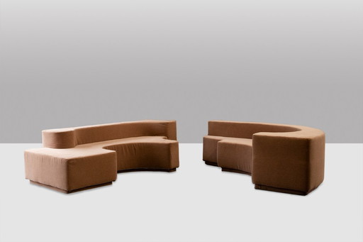 Roberto Pamio. Modulaire stoffen bank, model Lara. Circa jaren 1980-1990.