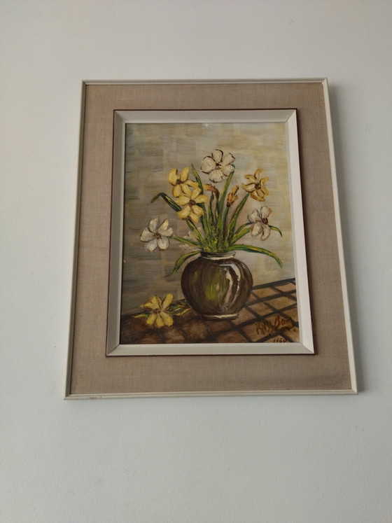 Image 1 of Magnífica naturaleza muerta: ramo de narcisos - Raymond BOVY (1960)