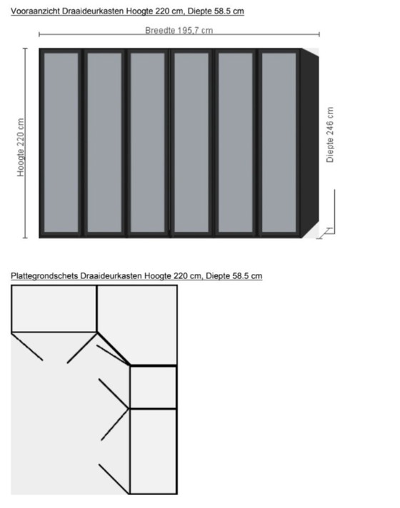 Image 1 of Armoire/meuble d'angle de luxe Jutzler à portes battantes fumées