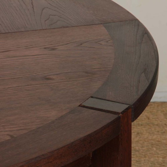 Image 1 of Ronde uitschuifbare houten eettafel geproduceerd door Monopoly, 1970