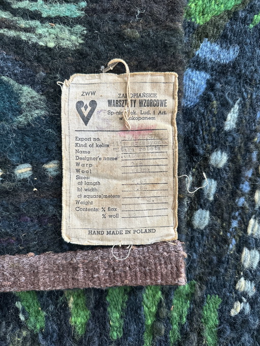 Tapisserie tuftée polonaise « Stara Robota » par Ewa Januszkowska pour ZWW (ca. 1965-1975)