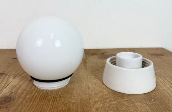 Image 1 of Vintage White Porcelain Ceiling Light, 1970s