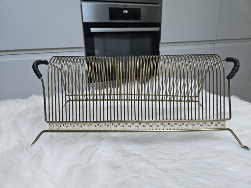 Vintage vinyl rack in brass - 1960s