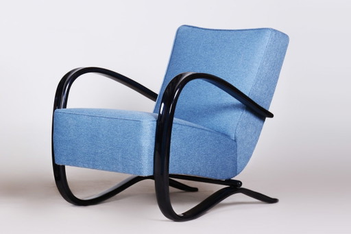 Restored Art Deco Armchair, By J. Halabala For UP Zavody, Beech, Czech, 1930s – fauteuils, Textile, Wood