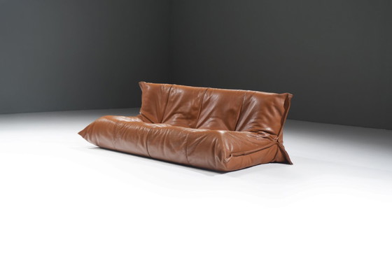 Image 1 of Stunning YOKO Sofa in original cognac leather by Michel Ducaroy for Ligne Roset
