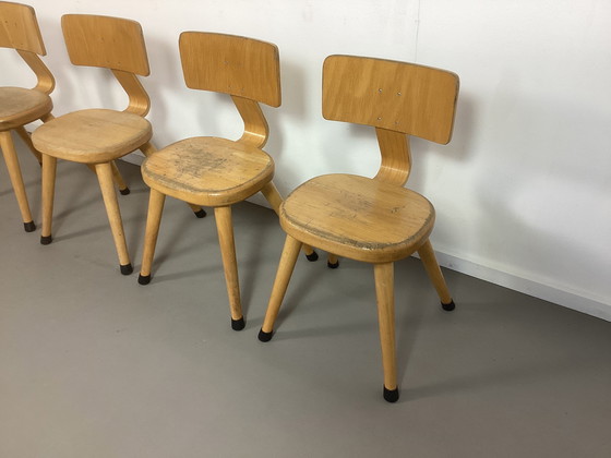Image 1 of 4 chaises hautes en bois de hêtre Vintage Toddler