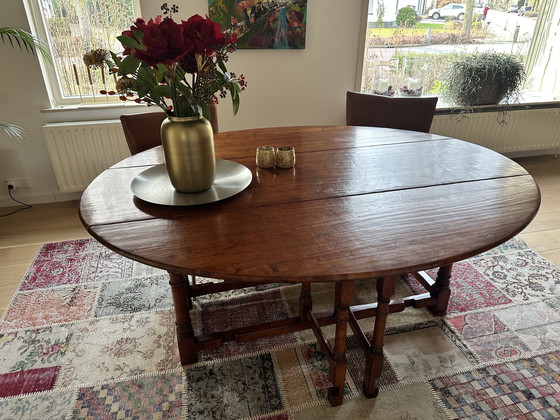 Image 1 of Cherrywood drop-leaf diner table