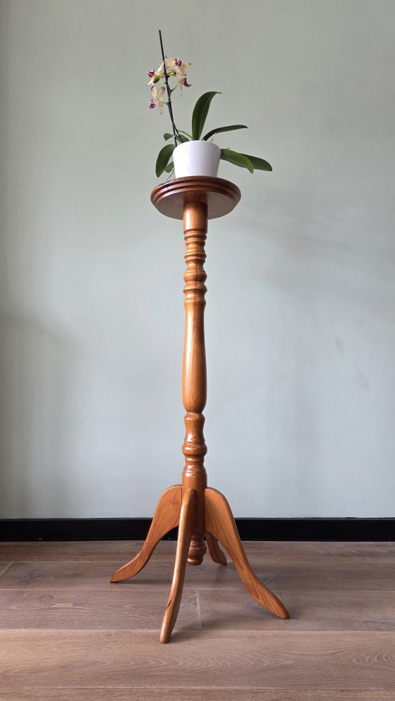 Image 1 of Vintage houten zuil voor plant of decoratie