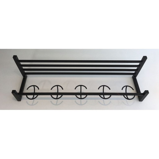 Vintage Blackened Metal Coat Rack, 1950