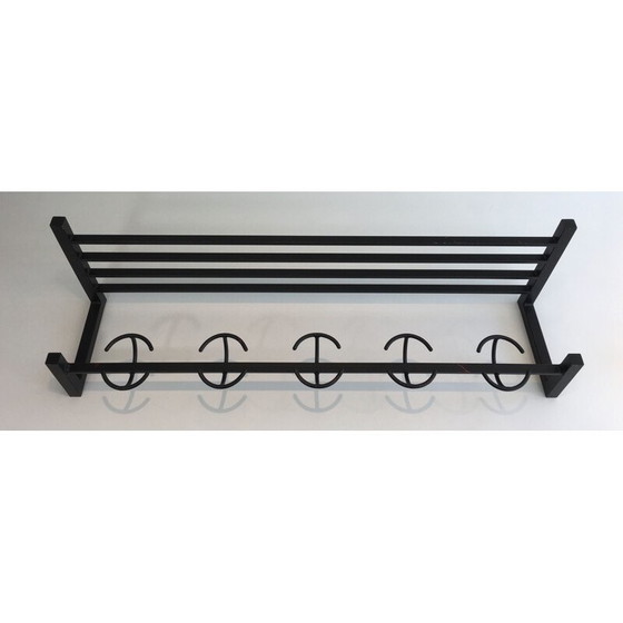 Image 1 of Vintage Blackened Metal Coat Rack, 1950