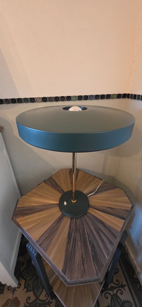 Philips Table lamp, dark green and brass, Lampes, Métal, Laiton, Vert, Mid Century Modern (photo 6 sur 9)