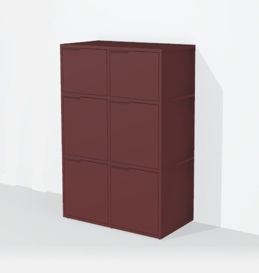 Tylko dressoir in bordeauxrood met deuren en lades