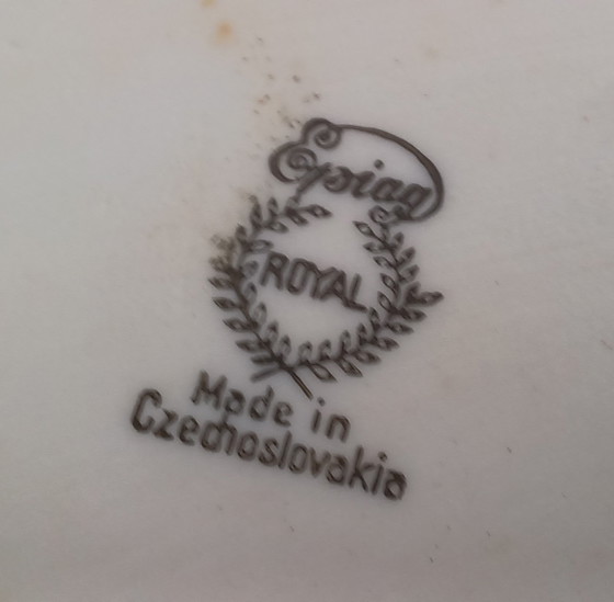 Image 1 of Vintage Epiag Czechoslovakia porcelain cake service plate