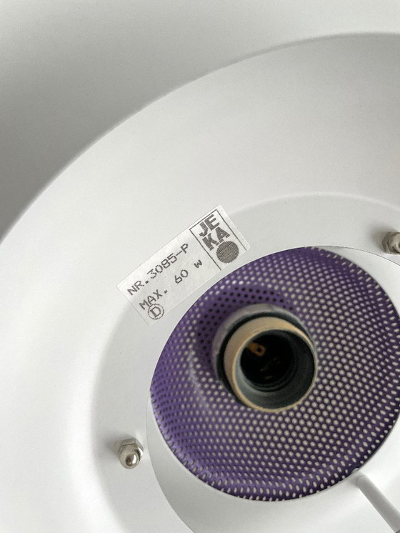 Image 1 of Jeka vintage Deens design LAMP Mid Century wit paars