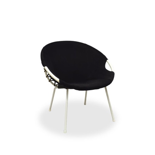 Balloon Chair Lusch & Co | Fauteuil vintage 60's en daim - cuir