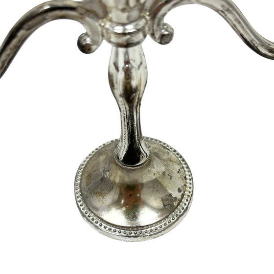 Image 1 of Silver-plated three-arm candelabra by I.P. ON ZINC, England, 1960s.