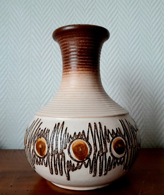 Image 1 of Vase 1970 En Céramique Allemande Vintage