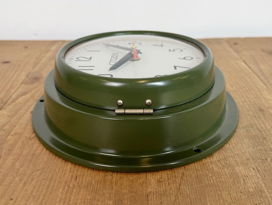 Image 1 of Vintage Green Citizen Ships Wall Clock, 1980s