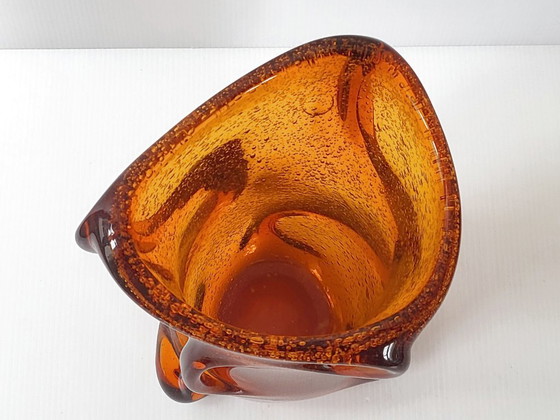 Image 1 of PRÄCHTIGE JAHRGANG 1960 MURANO ORANGE PATE DE VERRE VASE