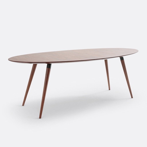 Table de salle à manger ovale en bois de noyer 220 x 100 cm