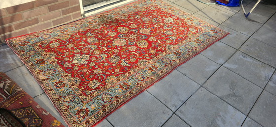 Image 1 of Antiek zijden tapijt Ghom Perzisch tapijt 210x135cm handgeknoopt