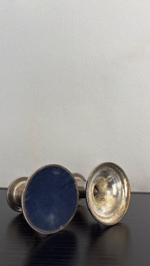 Candelieri vintage placcati in argento – set da 2