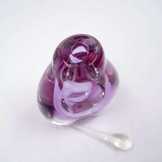 Image 1 of Murano blown glass perfume bottle, purple "Sommerso"