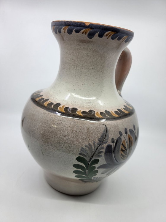Image 1 of Jean de Lespinasse vaas/werper, met de hand versierd keramiek, Frankrijk, vintage