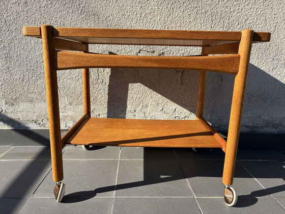 Hans J. Wegner AT-48 Servierwagen für Andreas Tuck, Dänemark, Holz, Braun, 1950 (Foto 6 von 8)
