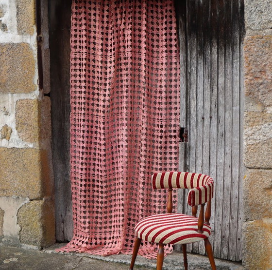 Image 1 of Vintage Rose-Gold Sequin Curtain – Mid-Century Modern, 60s Fabric