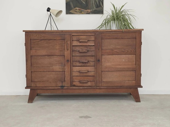 Buffet en chêne de René Gabriel, période de reconstruction 1950. – Armoires de rangement, Wood, Design (photo 28 of 30)
