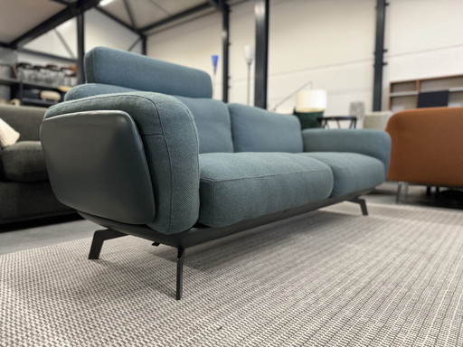 Leolux Nardo 3 Seater Sofa Green Leather Fabric