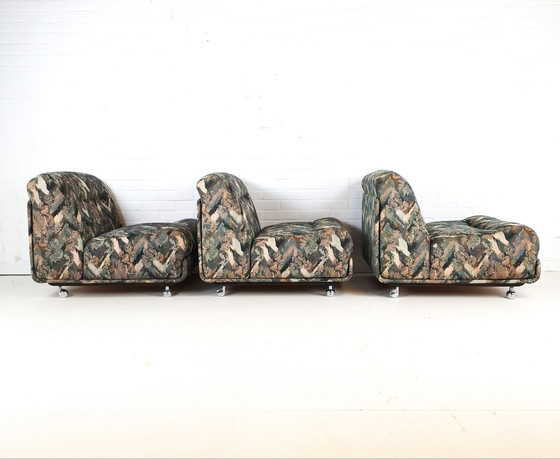Vintage 3-piece modular sofa mid-century modern design – Textile (photo 4 of 12)