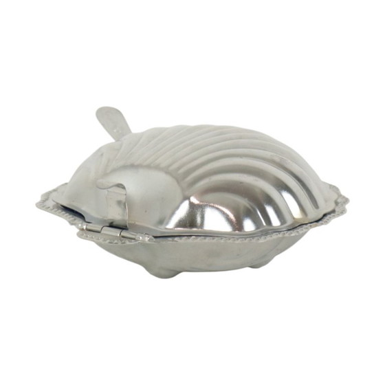 Burriera vintage a forma di conchiglia di capasanta. – Accessori da tavola, Chrome, Glass (photo 7 of 12)