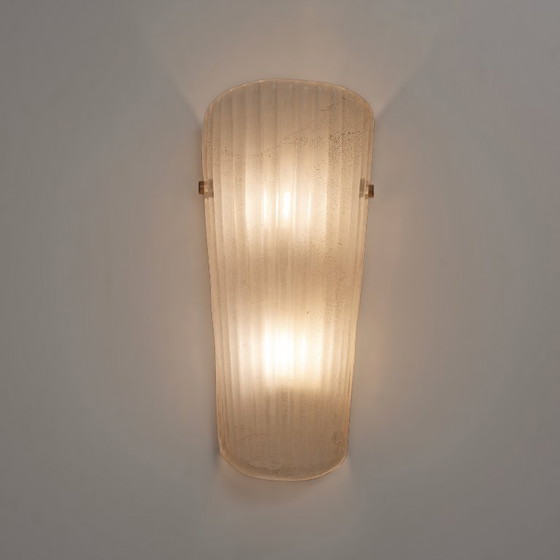 Image 1 of Pair of Murano Glass Sconces with Gold Dust Inclusions