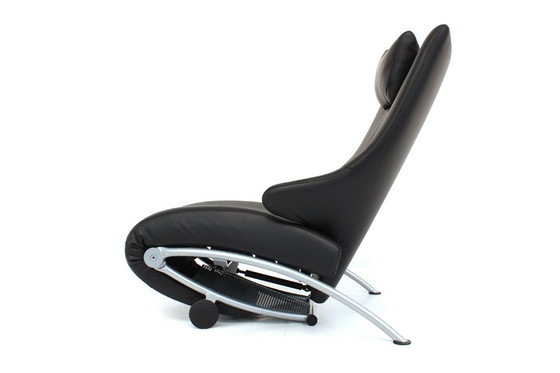 Image 1 of come nuova WK Wohnen sedia / poltrona relax multifunzionale SOLO del Prof. Heiliger, in pelle con struttura in argento, prezzo d