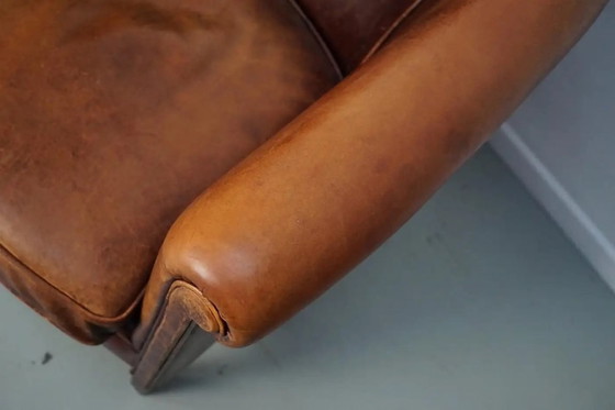 Image 1 of Vintage Nederlandse clubfauteuils van cognackleurig leer, set van 2