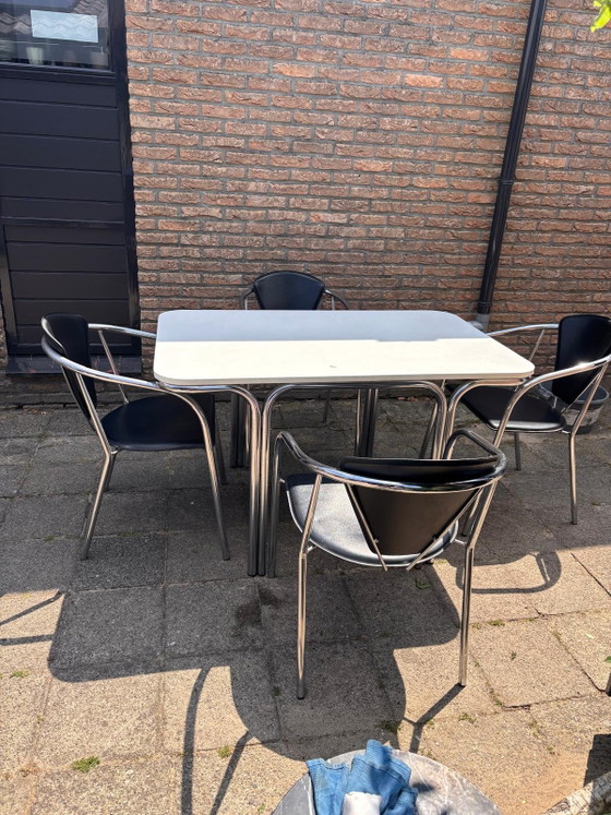 Image 1 of Ensemble de 4 chaises de salle à manger italiennes vintage, années 1980