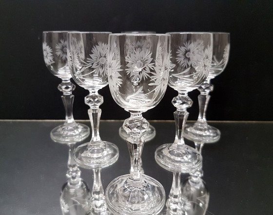 Image 1 of 6x Bicchieri di cristallo al piombo / Vetreria Poděbrady