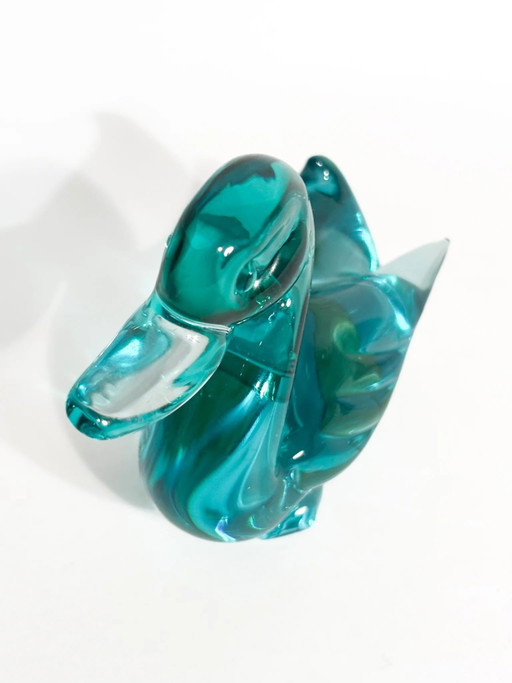Green Murano Glass Duck Sculpture by Archimede Seguso 1950s – beeldhouwkunst (photo 2 of 6)