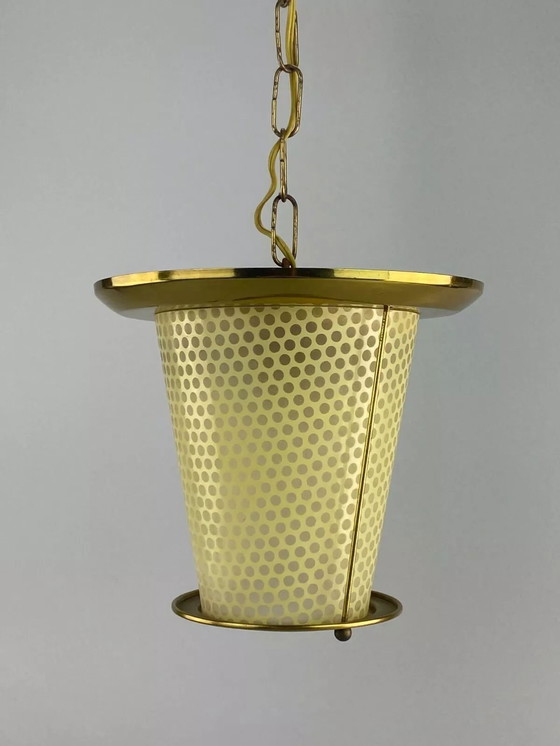 Image 1 of Lampada da soffitto anni '50 e '60, design in ottone di metà secolo, anni '50 e '60