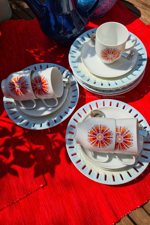 Melitta Germany 5x white porcelain cup-dishes (10)