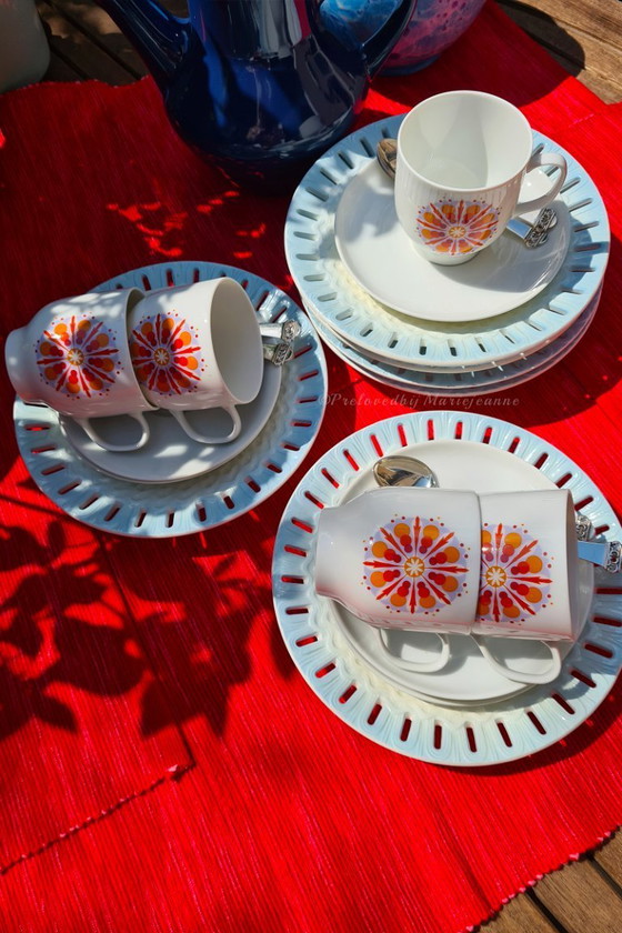 Image 1 of Melitta Germania 5x piatti-tazza in porcellana bianca (10)