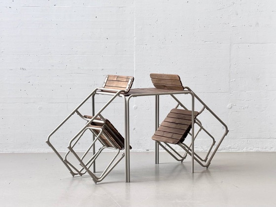 Image 1 of IKEA FURUÖN tuinset met tafel, 2 stoelen en 2 krukjes, gemaakt van acaciahout.
