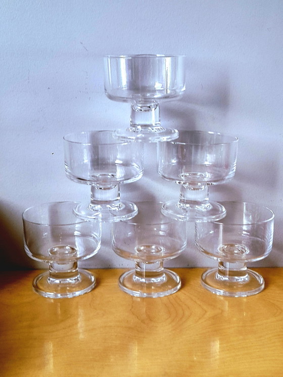 Image 1 of Juego de 6 cuencos de cristal Art Déco