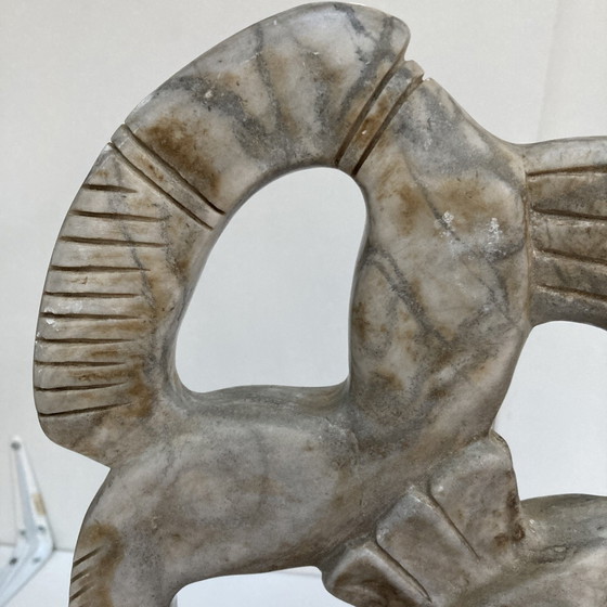 Image 1 of Sculpted stone head in pre-Columbian style, 20th century work