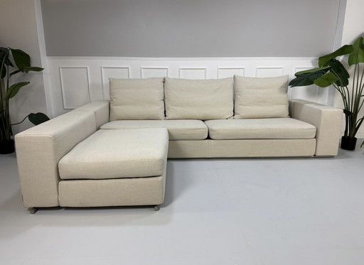 Flexform Groundpiece Designer Sofa Stof Beige Hoekbank