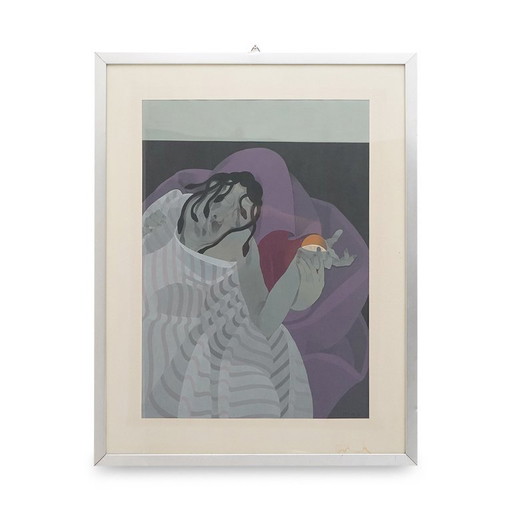 Peinture acrylique sur papier de Daniel Bec, 1970