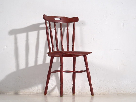 Antiker roter Stuhl im Windsor-Stil (ca. 1920) – Sessel (photo 11 of 28)