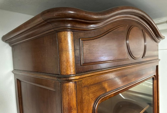 Image 1 of Antique walnut linen cupboard